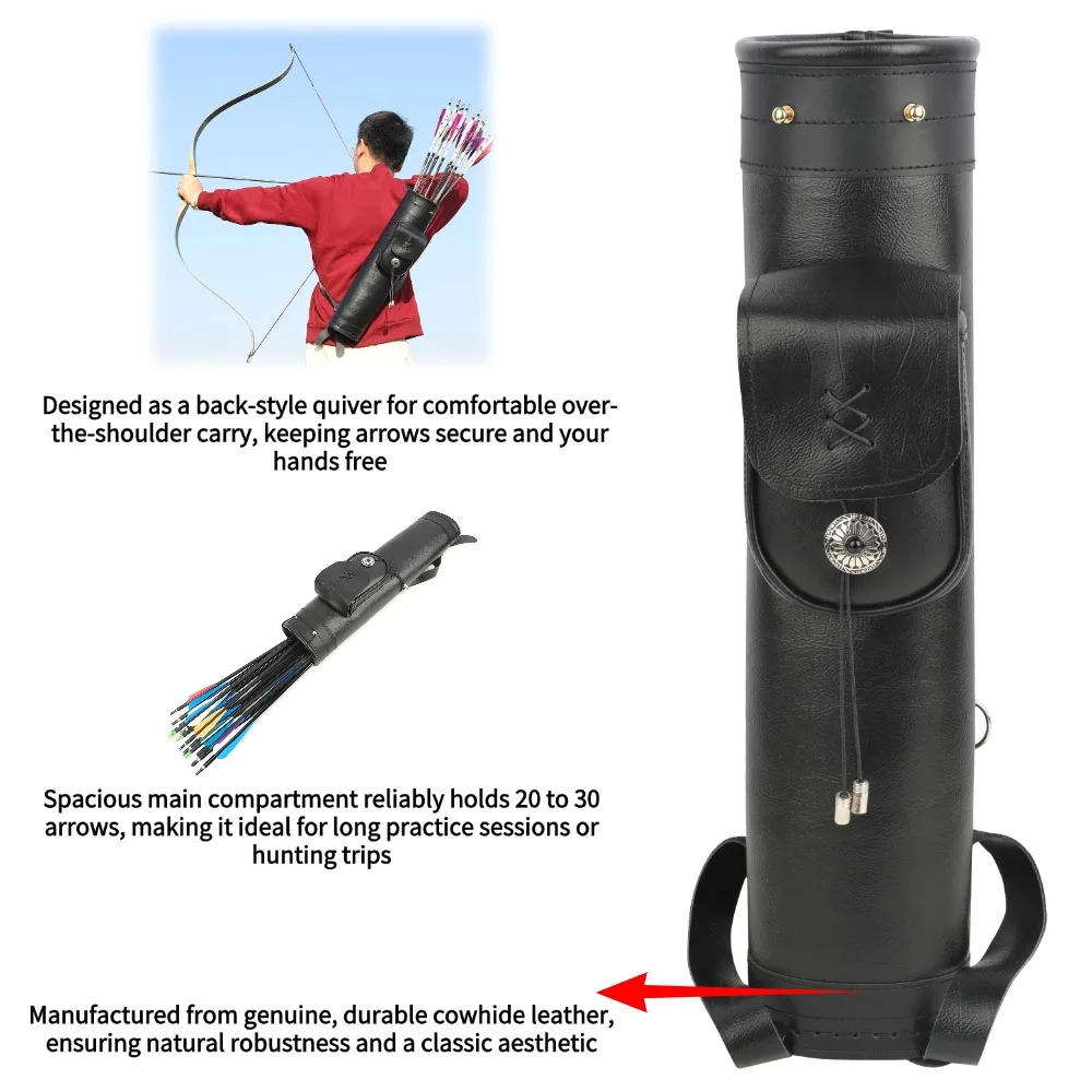 Cowhide Archery Arrow Quiver S - огляд і ціна Quiver Arrow Back